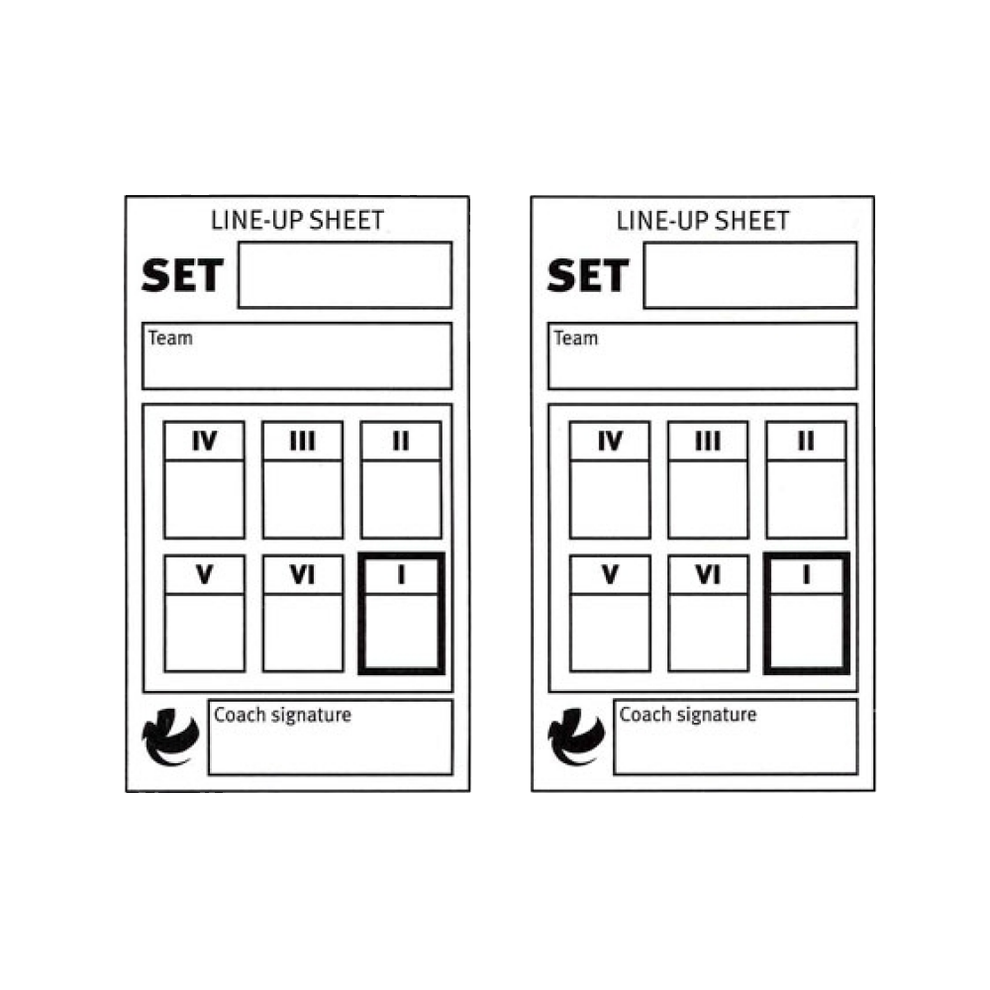 Volleyball England Line Up Sheets VolleyStore